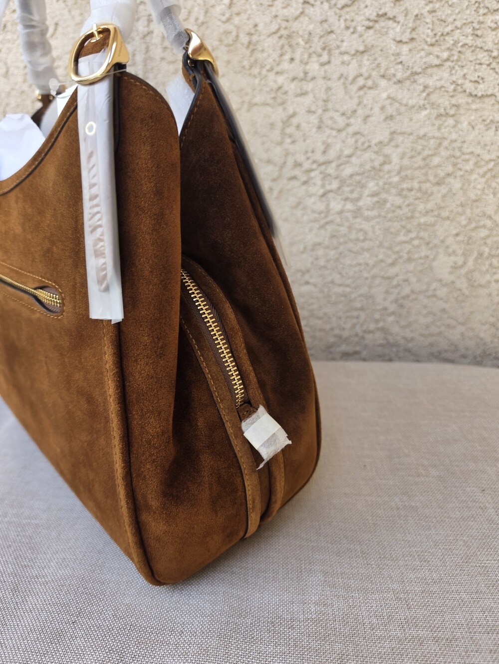 Coach Erin Suede Leather Shoulder Bag Hsndbag Gold/Warm Brown NWT - Picture 6 of 14